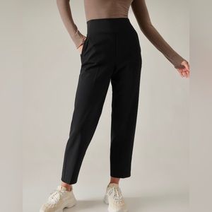 Athleta Black High-Waist Cropped Straight Pants